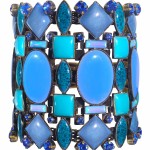 Bangle Miranda Konstantinidou Ethnic Mosaic SS2014, blue stones and Svarovski